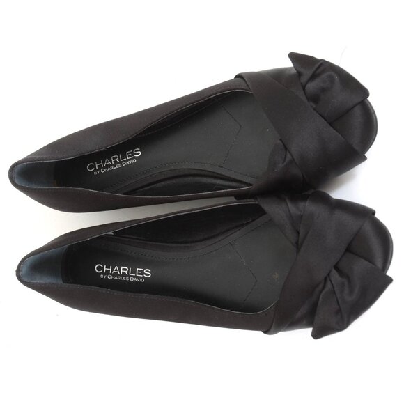 Charles by Charles David Darcy Ballet Flat Black Satin Size 9.5 - Picture 3 of 5